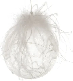 Intratuin kersthanger bal met LED en veren D 12 cm