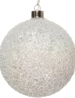 Intratuin kersthanger bal met parels en LED wit D 12 cm