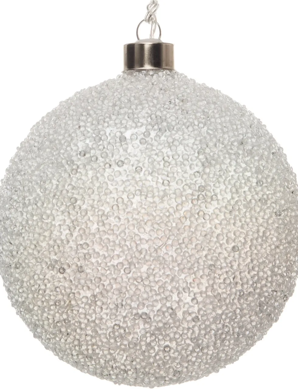 Intratuin kersthanger bal met parels en LED wit D 12 cm