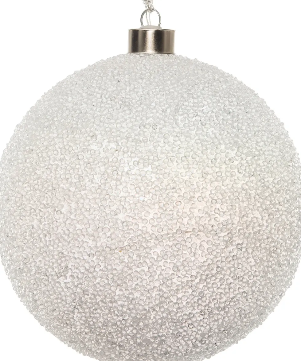 Intratuin kersthanger bal met parels en LED wit D 15 cm