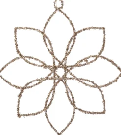Intratuin kersthanger bloem beige met verlichting 40 x 40 cm