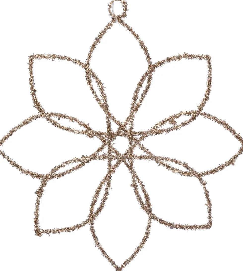 Intratuin kersthanger bloem beige met verlichting 40 x 40 cm