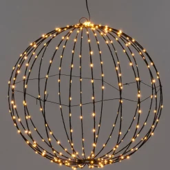 Intratuin kersthanger bol zwart met verlichting D 60 cm