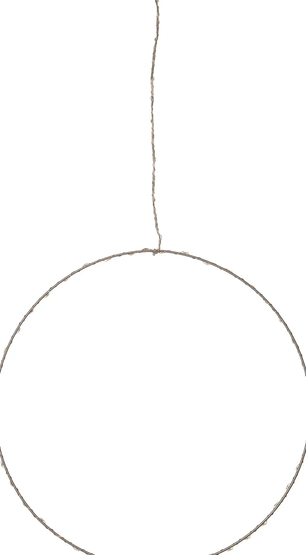 Intratuin kersthanger cirkel Celine zilver LED 47 lampjes warm wit D 30 cm