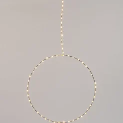 Intratuin kersthanger cirkel Celine zilver LED 47 lampjes warm wit D 30 cm