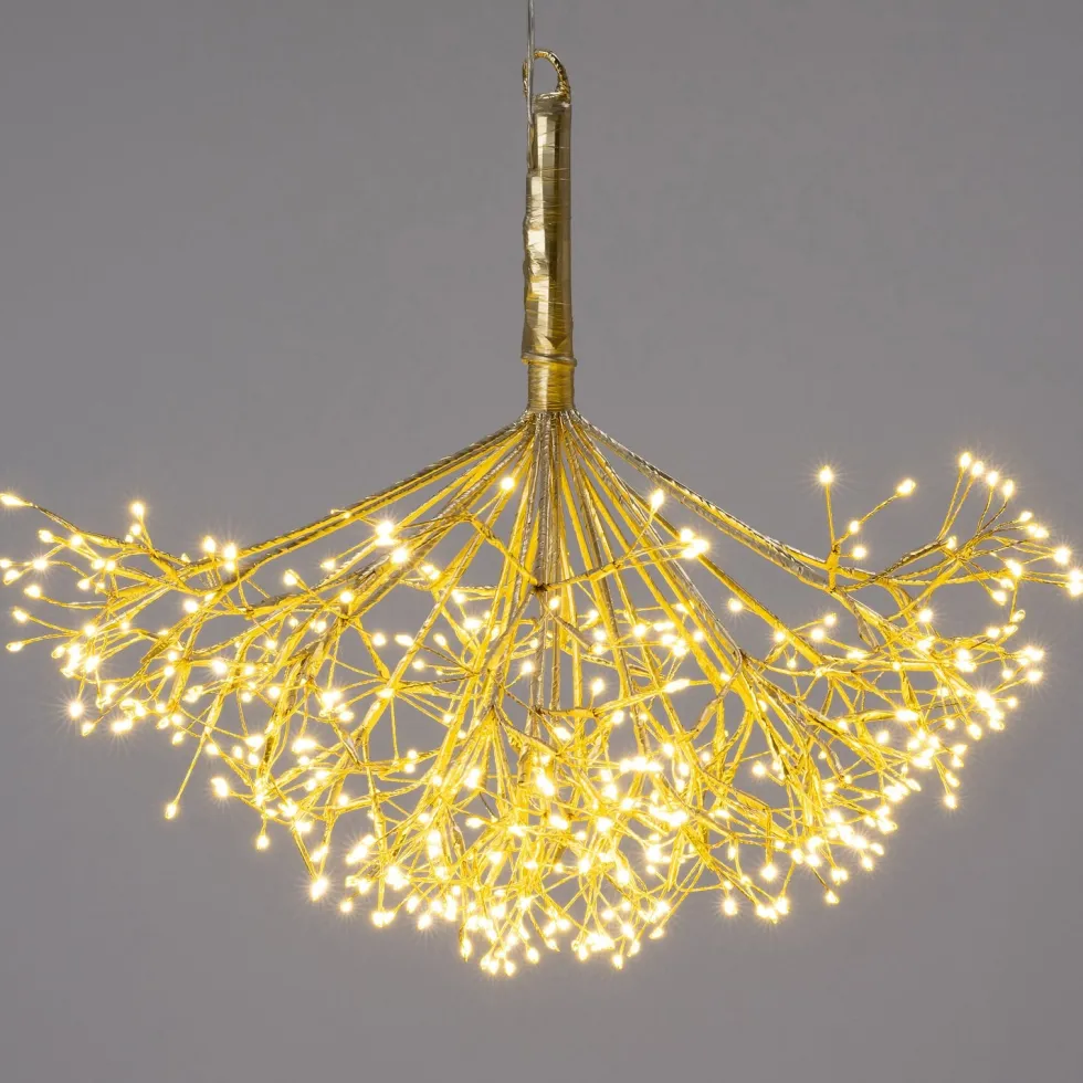 Intratuin kersthanger dandelion goud met verlichting D 35 H 35 cm