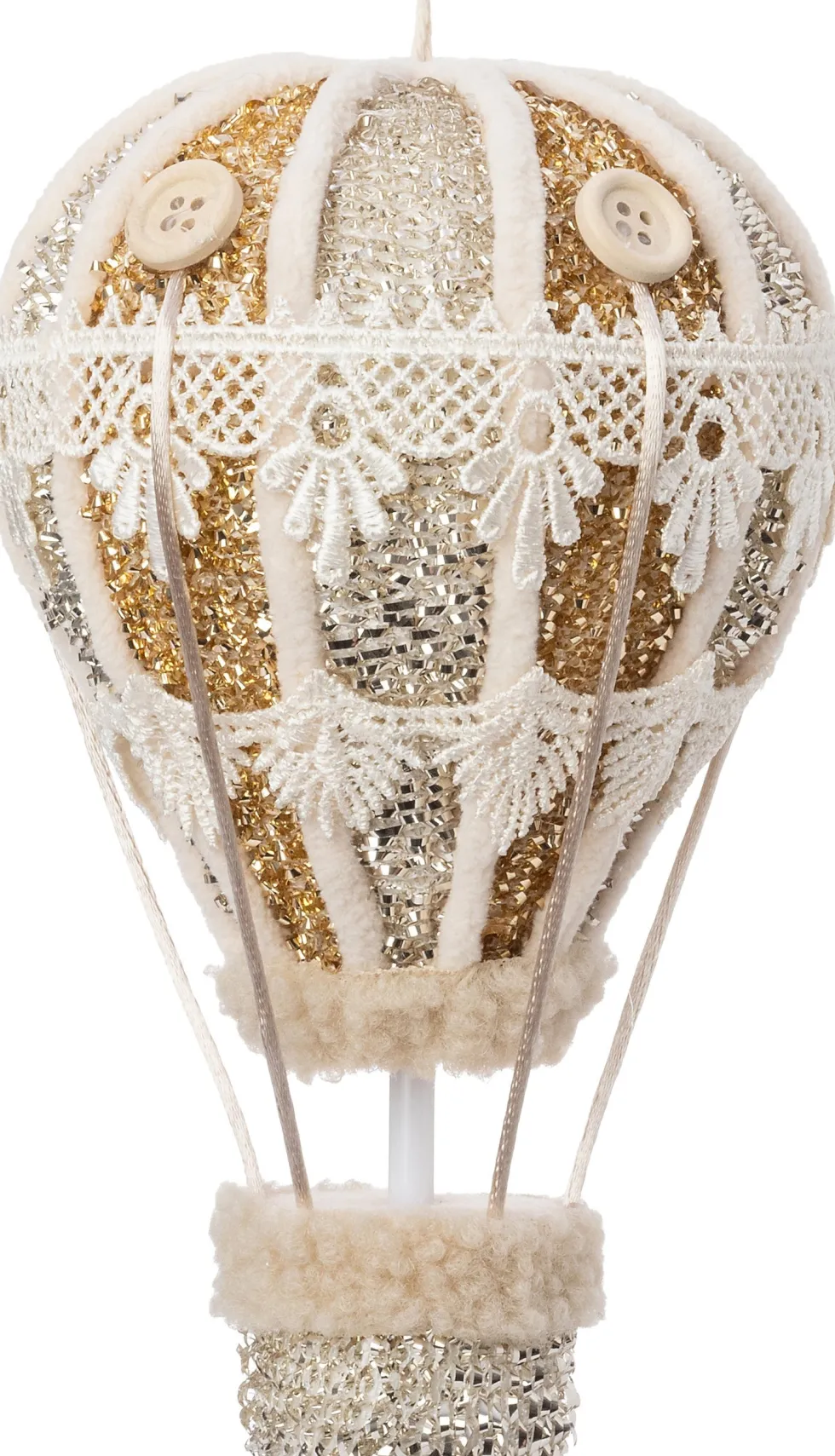 Intratuin kersthanger Ervy luchtballon beige / goud D 13 H 22 cm