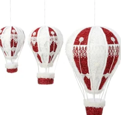 Intratuin kersthanger Ervy luchtballon rood / goud D 22 H 36 cm