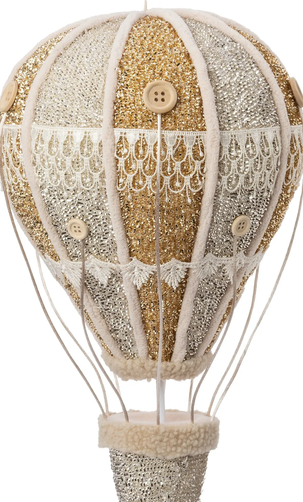 Intratuin kersthanger Ervy luchtballon beige / goud D 22 H 36 cm