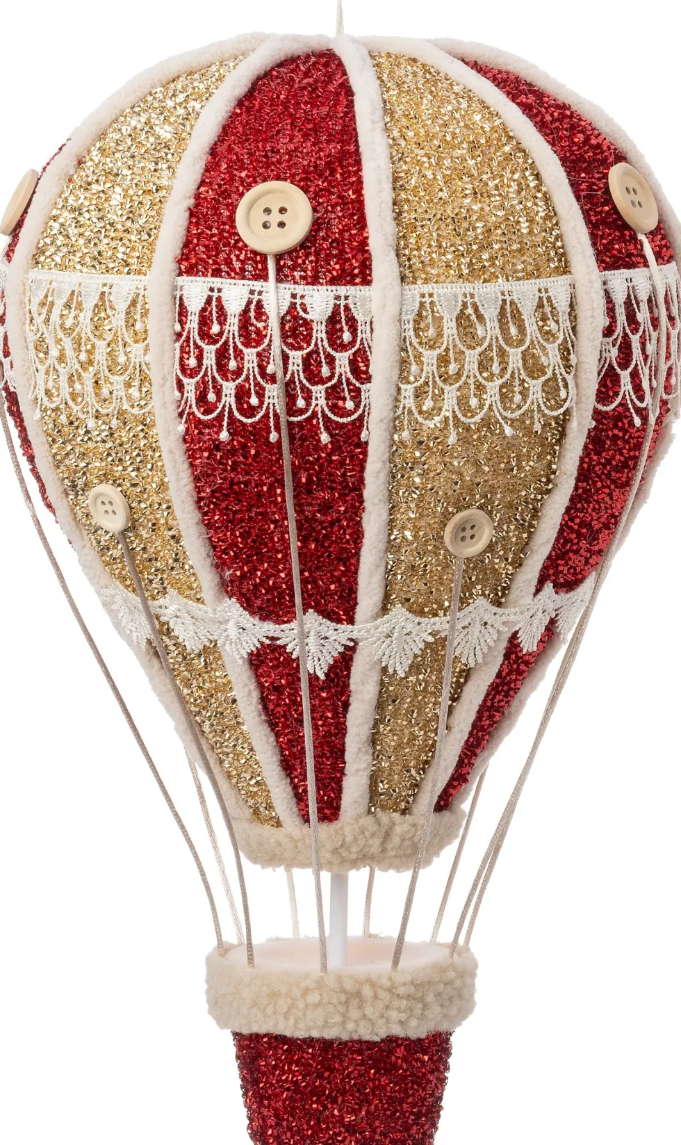 Intratuin kersthanger Ervy luchtballon rood / wit D 22 H 36 cm