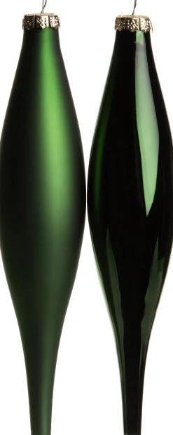 Intratuin kersthanger glaspegel mix groen 3,5 x 3,5 x 15,5 cm 6 stuks