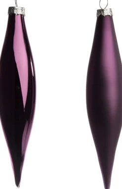 Intratuin kersthanger glaspegel mix 3,1 x 3,1 x 14,8 cm 6 stuks aubergine