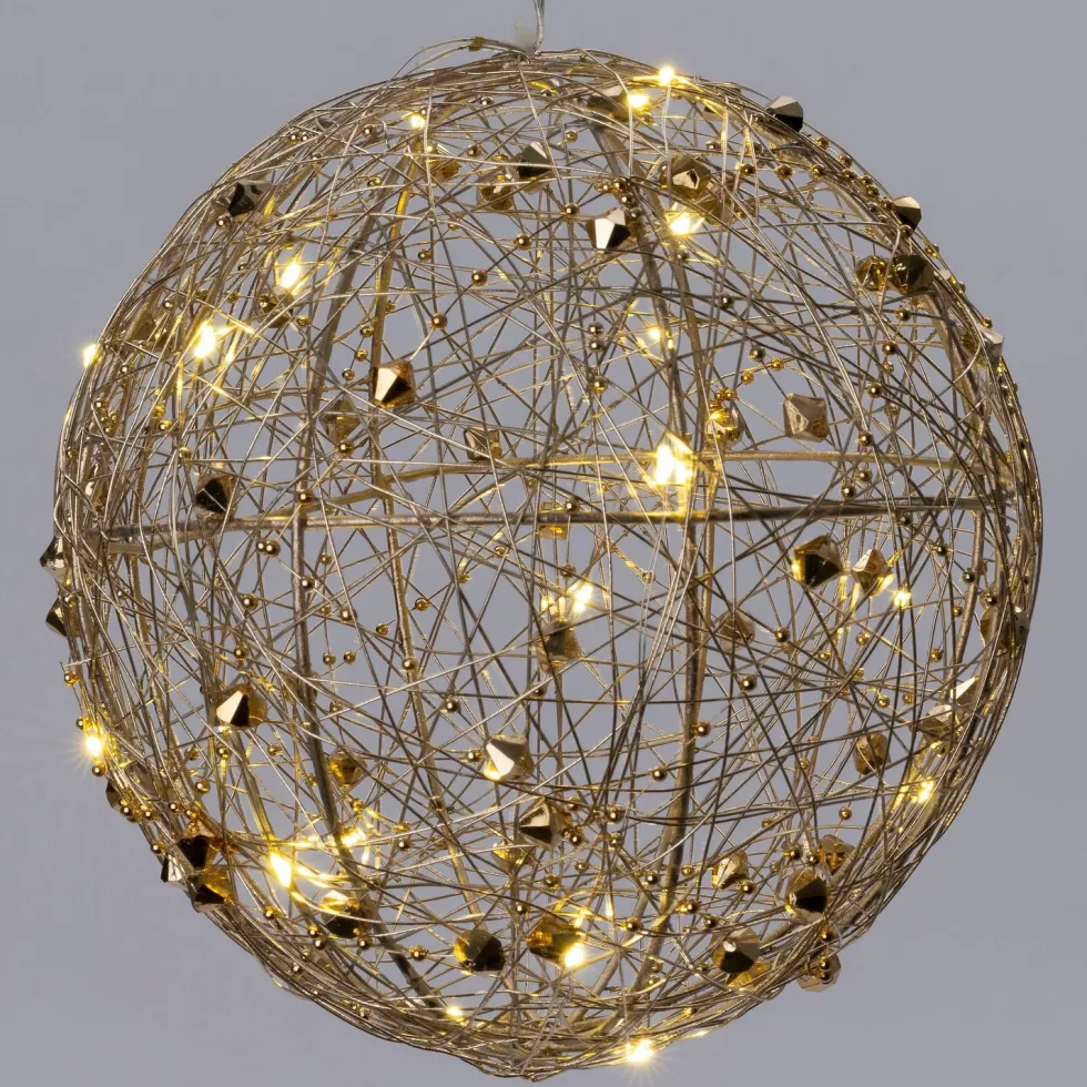 Intratuin kersthanger Helmia bal goud met verlichting D 15 H 15 cm