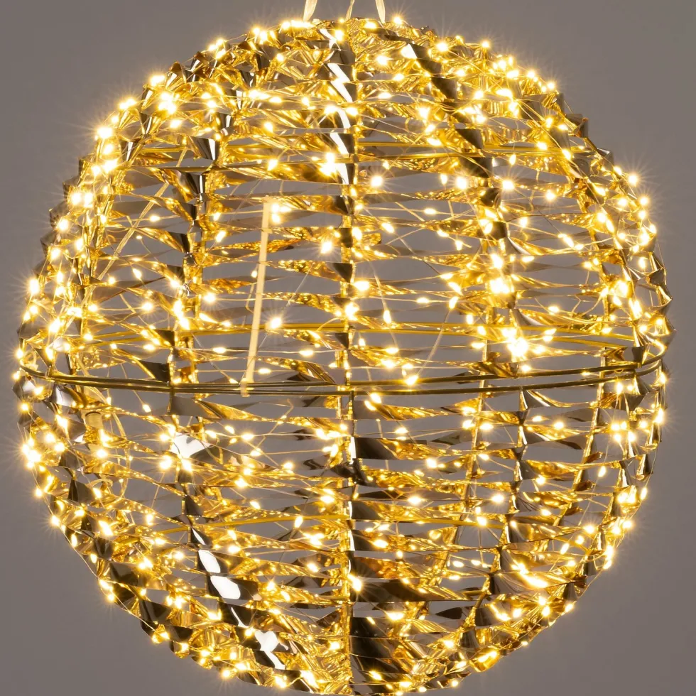 Intratuin kersthanger Iris bal goud met verlichting D 30 H 30 cm