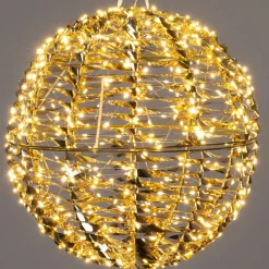 Intratuin kersthanger Iris bal goud met verlichting D 40 H 40 cm