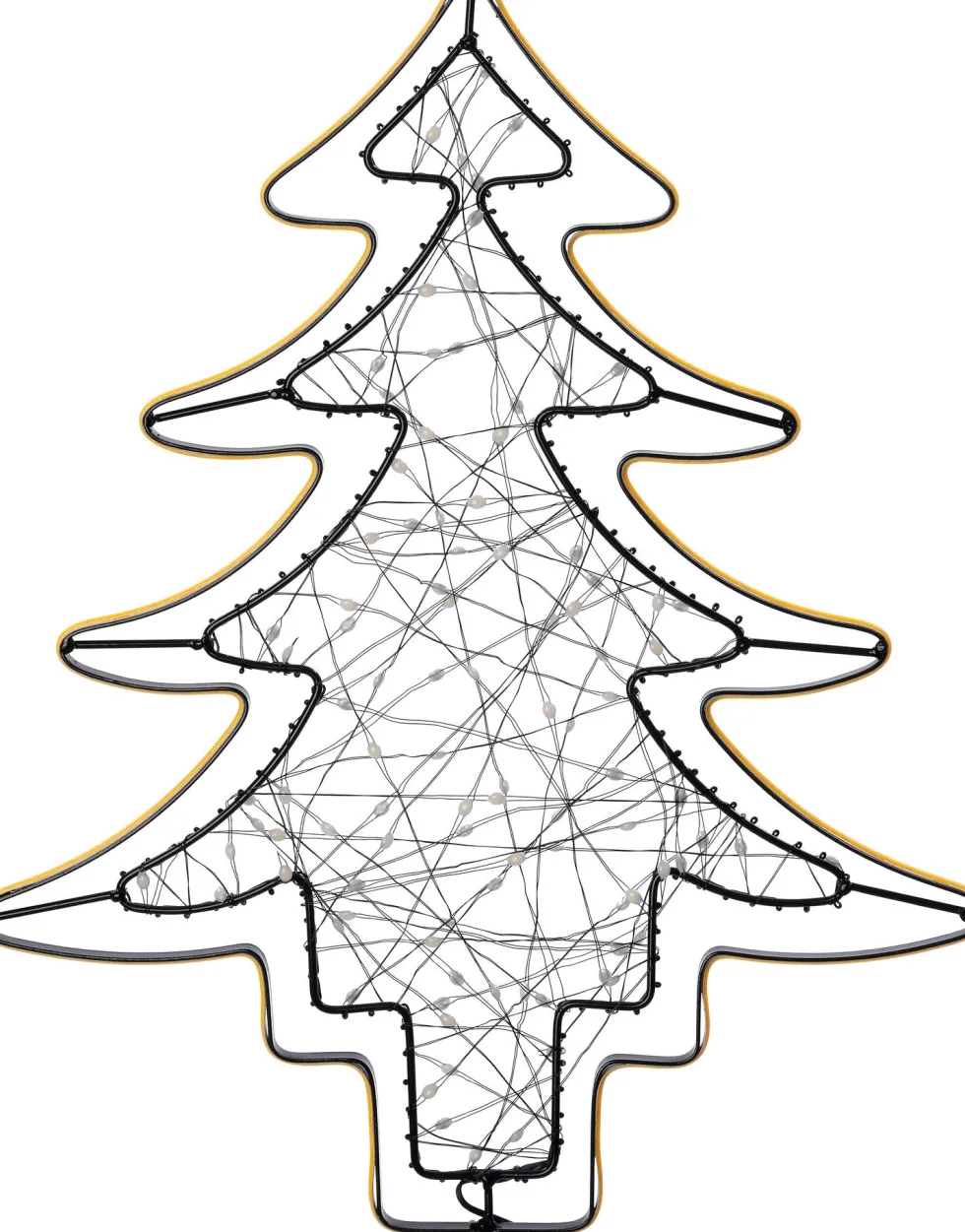 Intratuin kersthanger kerstboom zwart met verlichting 37 x 46 cm