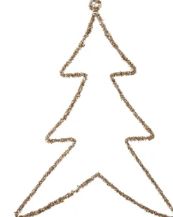 Intratuin kersthanger kerstboom goud met verlichting 39 x 43 cm