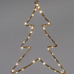 Intratuin kersthanger kerstboom goud met verlichting 39 x 43 cm