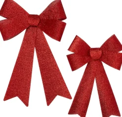 Intratuin kersthanger Liora strik rood met verlichting 45 x 30 cm