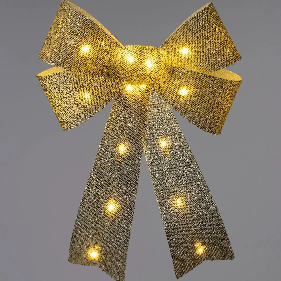 Intratuin kersthanger Liora strik goud met verlichting 45 x 30 cm