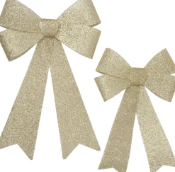 Intratuin kersthanger Liora strik goud met verlichting 45 x 30 cm
