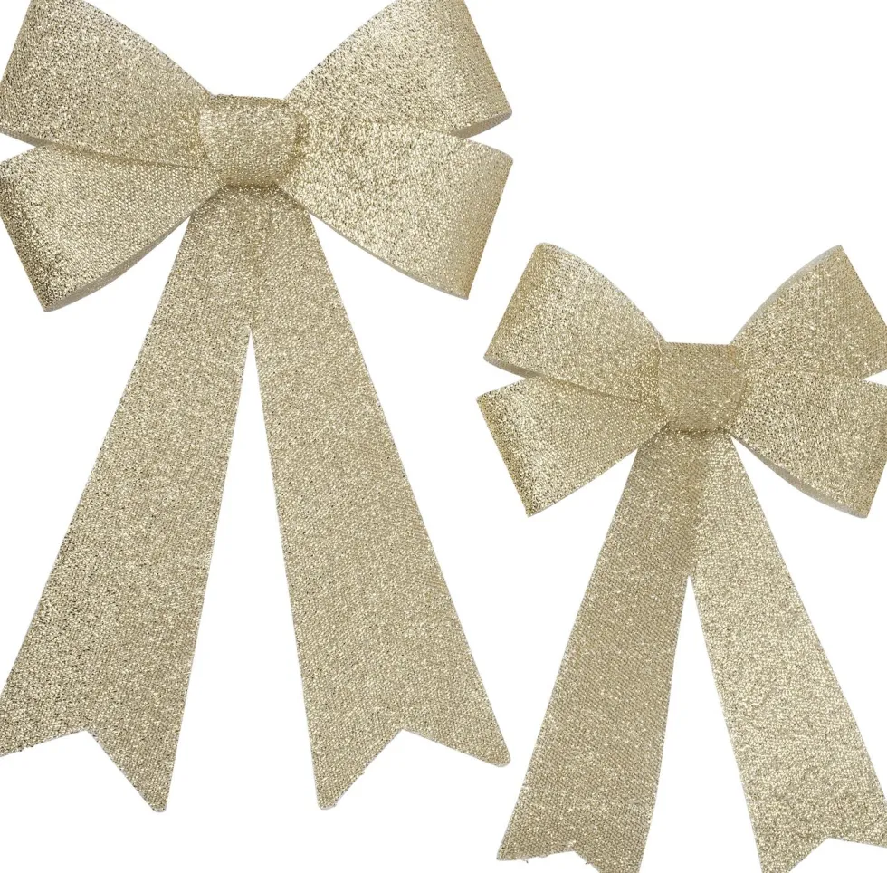 Intratuin kersthanger Liora strik goud met verlichting 45 x 30 cm