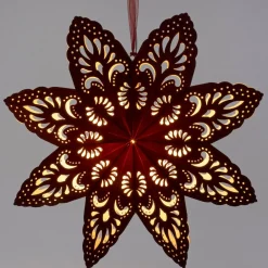 Intratuin kersthanger Molly sneeuwvlok rood met verlichting D 60cm
