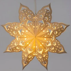 Intratuin kersthanger Molly sneeuwvlok crème met verlichting D 60cm