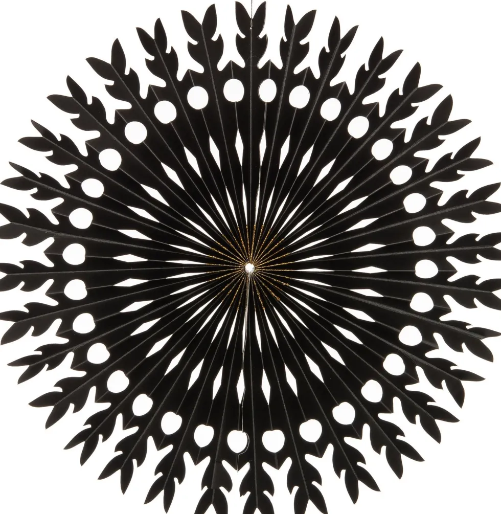 Intratuin kersthanger papier waaier zwart D 36,5 cm