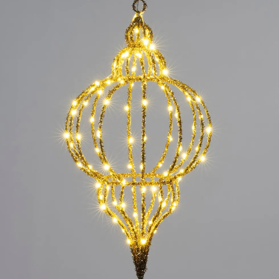 Intratuin kersthanger Sem goud met verlichting D 30 H 56 cm