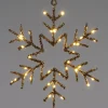 Intratuin kersthanger sneeuwvlok goud met verlichting D 39 cm