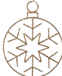 Intratuin kersthanger sneeuwvlok goud met verlichting 38 x 49 cm