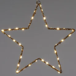 Intratuin kersthanger ster goud met verlichting D 38 cm