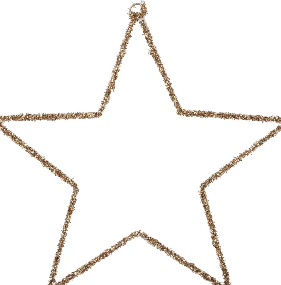 Intratuin kersthanger ster goud met verlichting D 38 cm