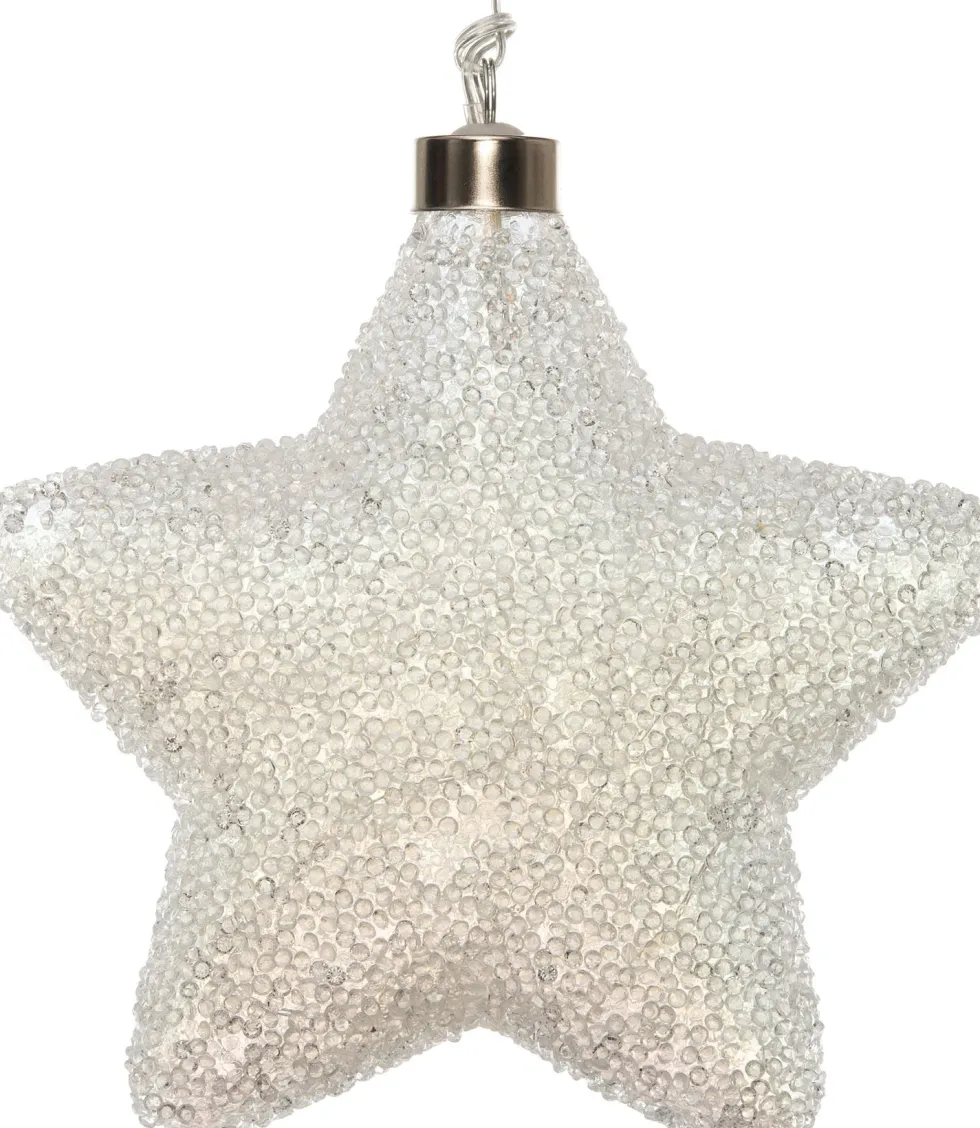 Intratuin kersthanger ster met parels en LED wit D 15 cm