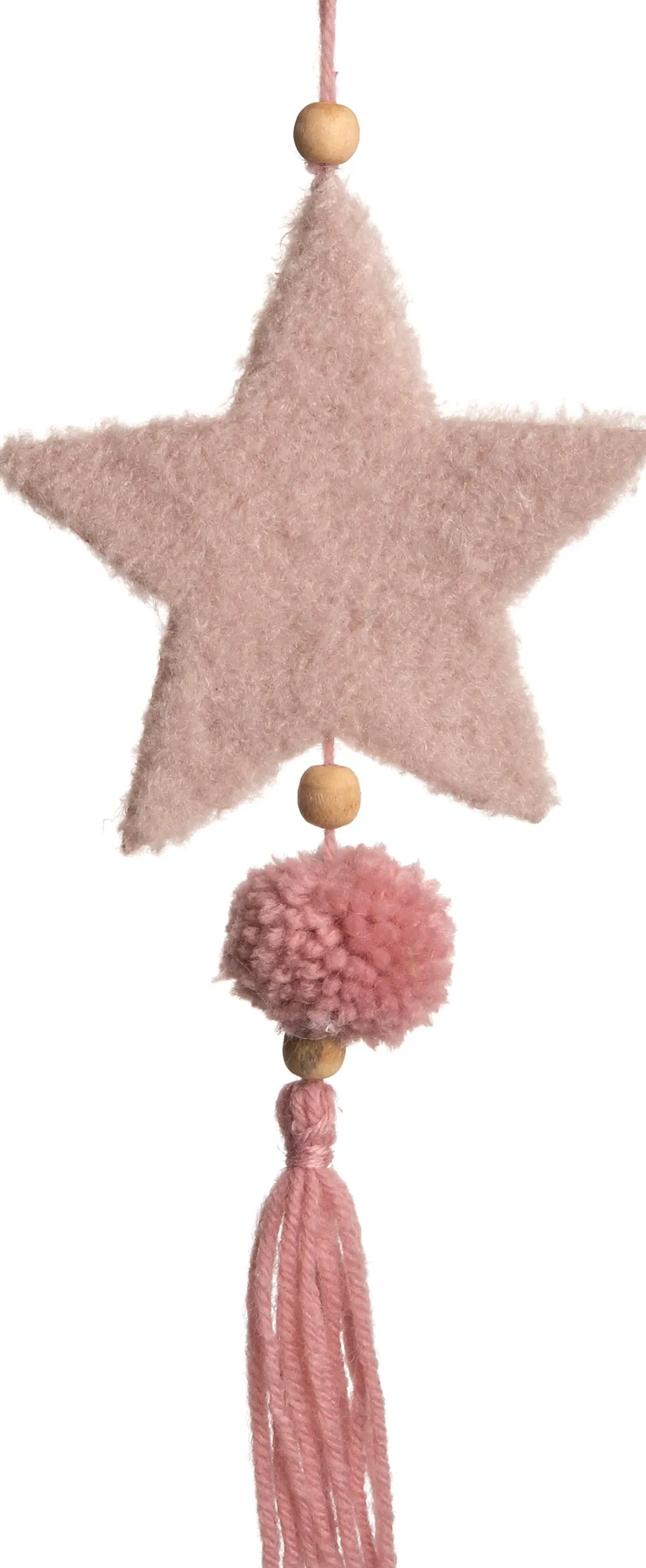 Intratuin kersthanger Tassel ster roze 13 x 3 x 24 cm