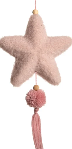 Intratuin kersthanger Tassel ster roze 14 x 26 x 4 cm