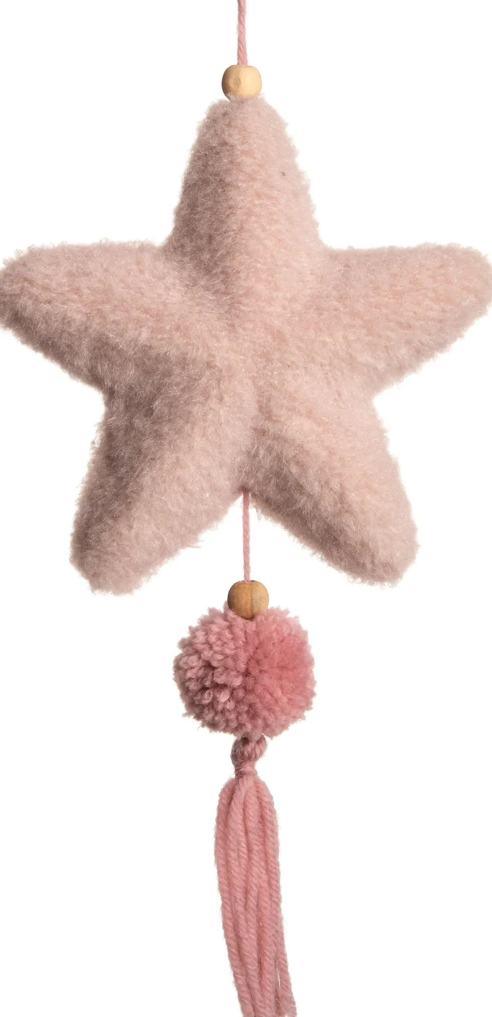 Intratuin kersthanger Tassel ster roze 14 x 26 x 4 cm