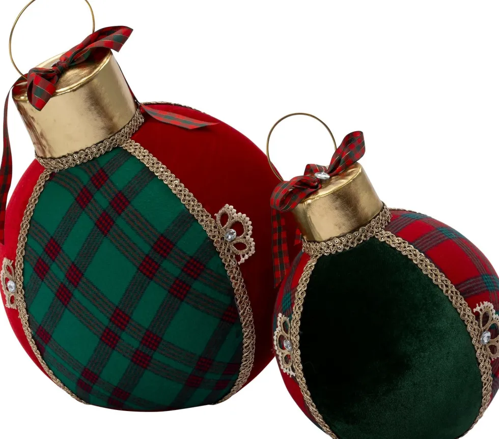 Intratuin kersthanger Timan kerstbal rood / groen 20 x 20 x 25 cm