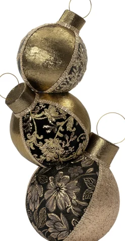 Intratuin kersthanger Timun kerstballen zwart / goud 43 x 30 x 74 cm