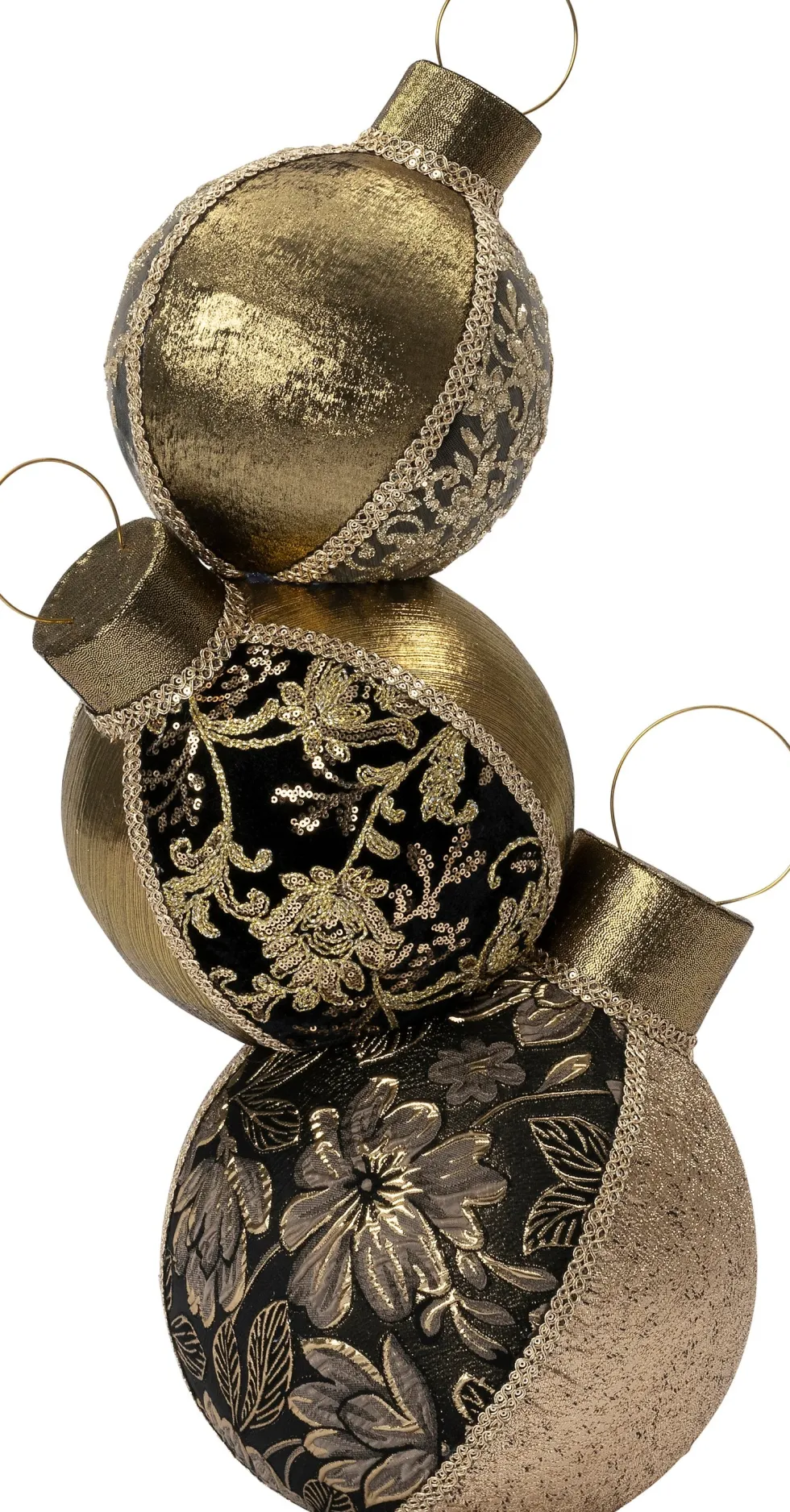 Intratuin kersthanger Timun kerstballen zwart / goud 43 x 30 x 74 cm