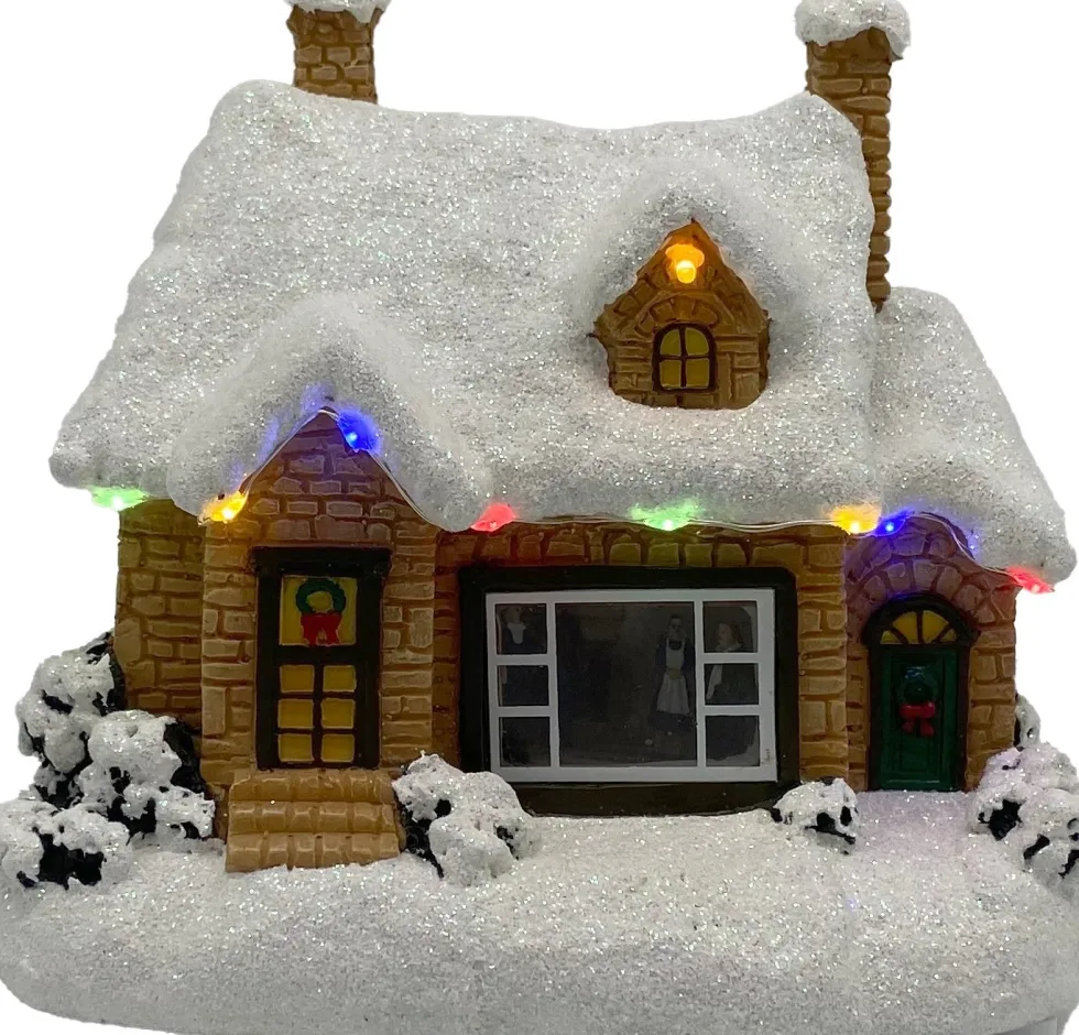 Intratuin kersthuisje besneeuwd huis 19 x 12 x 17,5 cm
