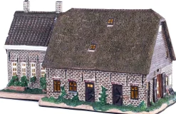 Intratuin kersthuisje boerderij met LED verlichting H 25 cm
