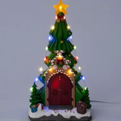 Intratuin kersthuisje boom met kerstman 17 x 15 x 30,5 cm