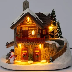 Intratuin kersthuisje boshut op berg 20 x 14 x 17 cm