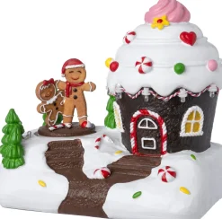 Intratuin kersthuisje cupcake huis bruin 16,5 x 10 x 15,2 cm