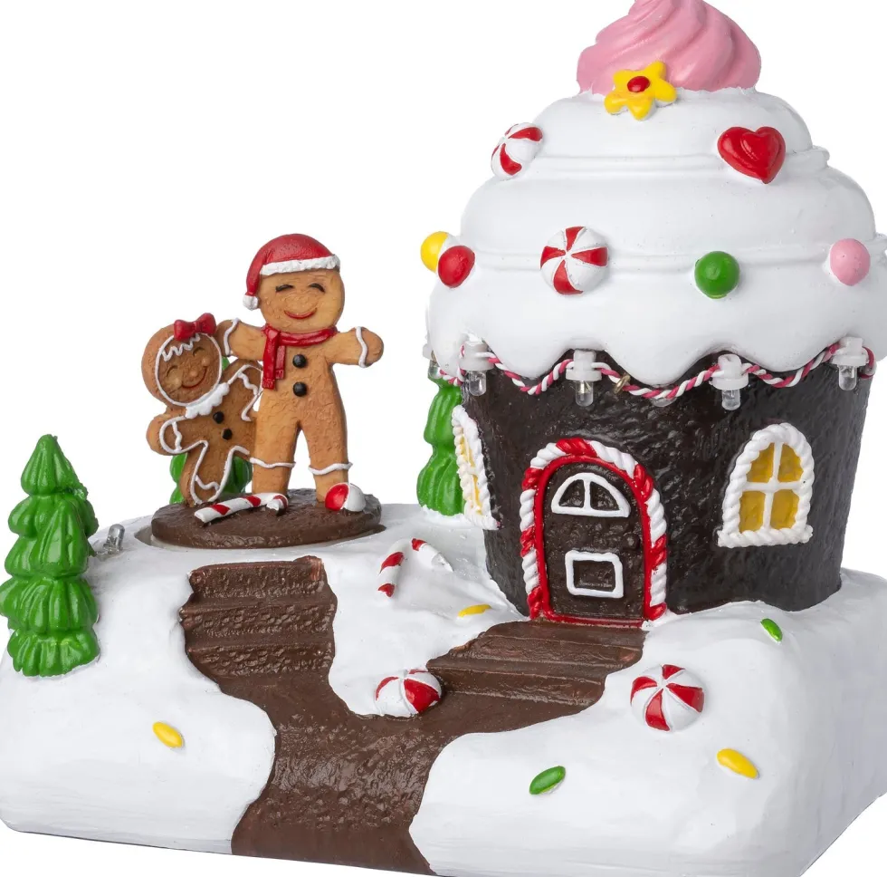 Intratuin kersthuisje cupcake huis bruin 16,5 x 10 x 15,2 cm