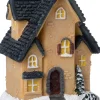 Intratuin kersthuisje Fredrik huis zwart / licht bruin 7,3 x 5,5 x 10,4 cm