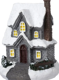Intratuin kersthuisje Fredrik huis grijs 7,3 x 5,5 x 10,4 cm