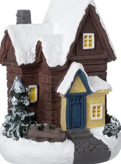 Intratuin kersthuisje Fredrik huis donker bruin 7,3 x 5,5 x 10,4 cm